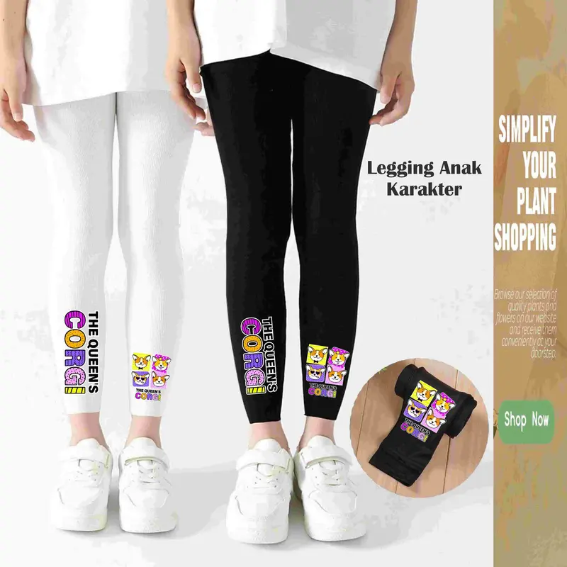 legging anak perempuan karakter motif QUEEN'S CORGI umur 1-12 thn 0