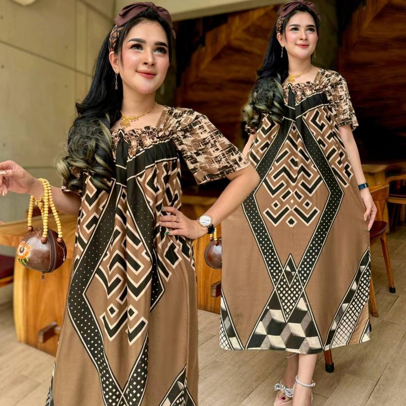 Product Introduction of Daster Fuji Jumbo Motif Cinderella Rayon Super Bumil Panjang Wanita Polos Bunga 2