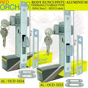 Kunci Pintu Aluminium 17Cm  ORCHAD 5123(Lidah)/5124(Kait)/Set Body Kunci