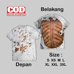 Kaos FullPrint Motif Unik Kaos Robek Kerokan Terbaru | Kaos AOP Motif Kaos Robek Kerokan Depan Belakang