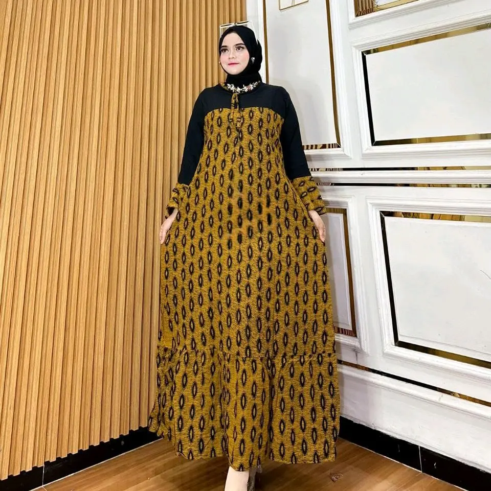 long dress katun tebal Panjang Rayon Dewasa