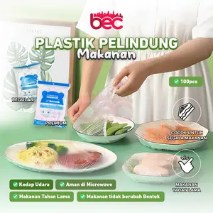 [100Pcs] Plastik Pelindung Makanan / Penutup kepala mandi Shower Cap hotel salon