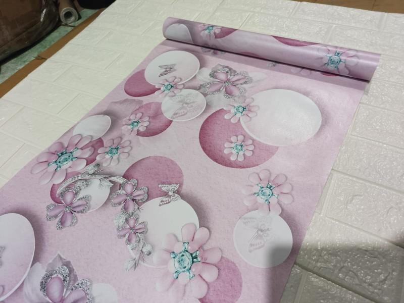 Product Introduction of Wallpaper Stiker Dinding Motif Kupu-kupu pink Mewah Elegan Kertas 6