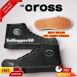 Sepatu Sekolah Hitam (SOL KUNING) NB Tinggi Sepatu Tali SD SMP SMA Laki2 Perempuan TANPA BOX