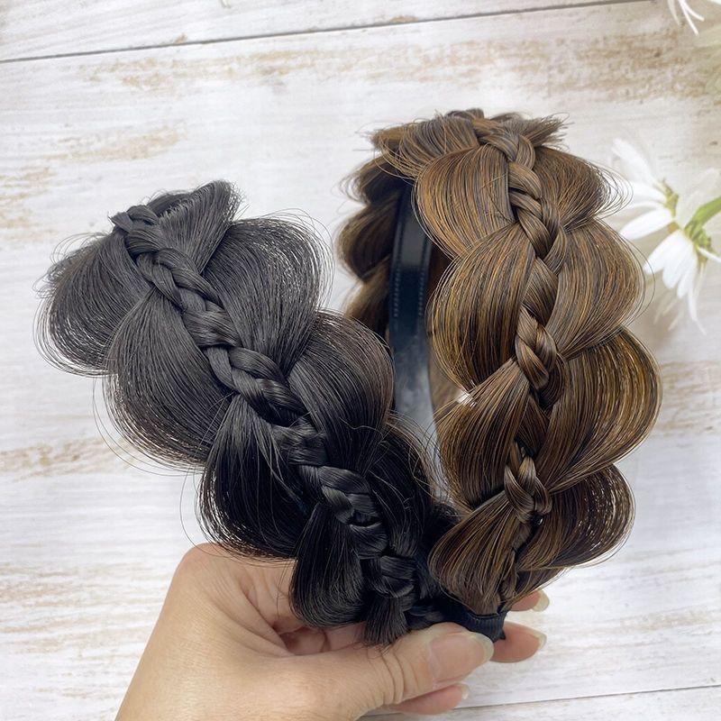 Product Introduction of Băng Đô Tóc Giả Bện Xoắn, Dành Cho Phụ Nữ Và Trẻ Em Gái, Phụ Kiện Tóc, Băng Đô Tóc Bện Xoắn, Rộng Vành Ba Lõi, Vòng Tóc Khung Trơn Women Thun 4