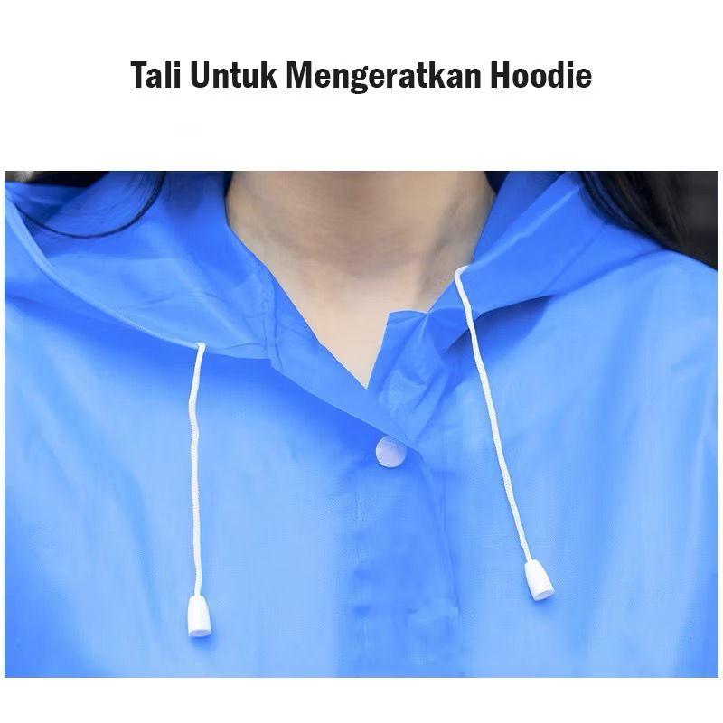 Product Introduction of Jas Hujan Dewasa Terusan Raincoat Mantel Hujan Semi Transparan Polos eva raincoat 16