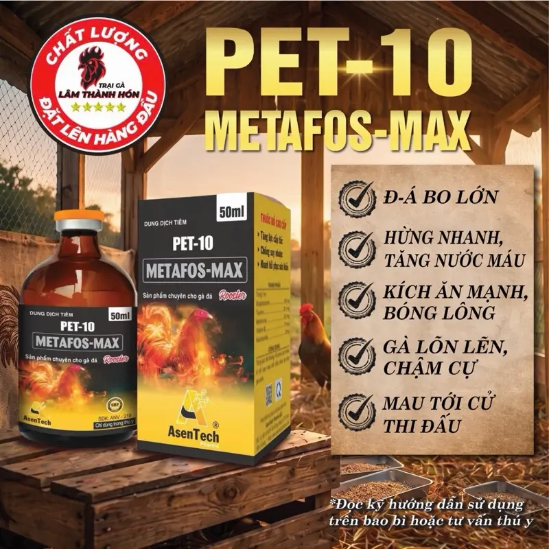 THUÔC NUÔI PET10 50ML: (HOẠT CHẤT DÀNH CHUYÊN CHO GÀ CHIẾN ĐẤU) HỪNG NHANH-KÍCH ĂN MẠNH-TĂNG NƯỚC MÁU-BÓNG LÔNG-KÍCH LỰ