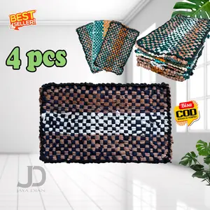 Kesed Anyam 4 pcs / Kesed Kaki / Kesed Kamar Mandi / Kesed Kamar