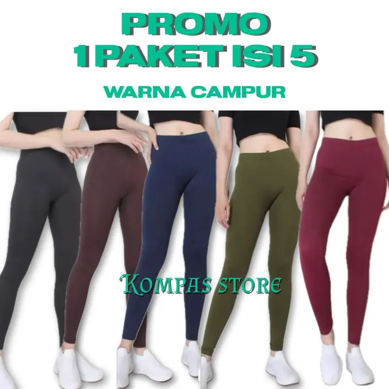 PROMO BELI 1 PAKET dapat 8PC LEGGING PANJANG WANITA/CELANA LEGGING COD 01 4