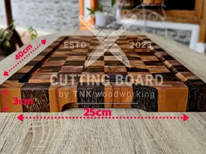 Talenan Kayu Jati Telenan Kayu Estetik Cutting Board Plating Motif Catur