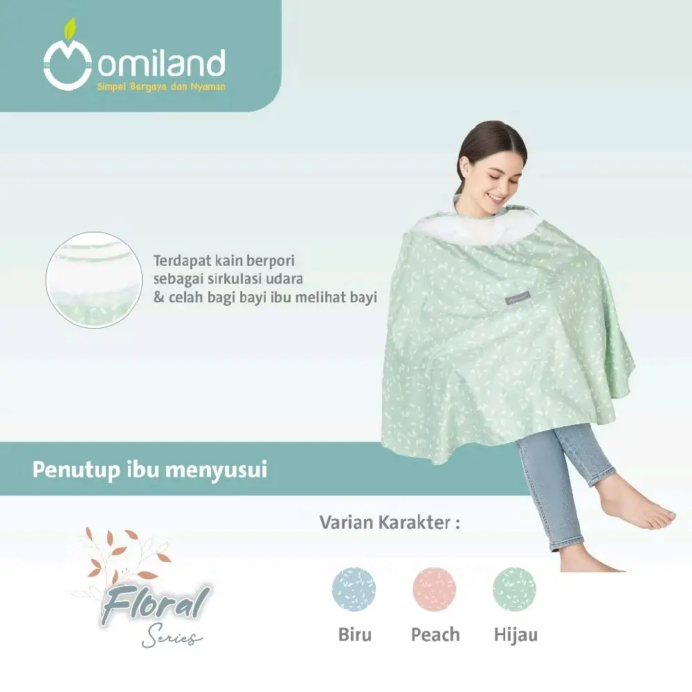Omiland Penutup Ibu Menyusui | Apron Menyusui Floral Series