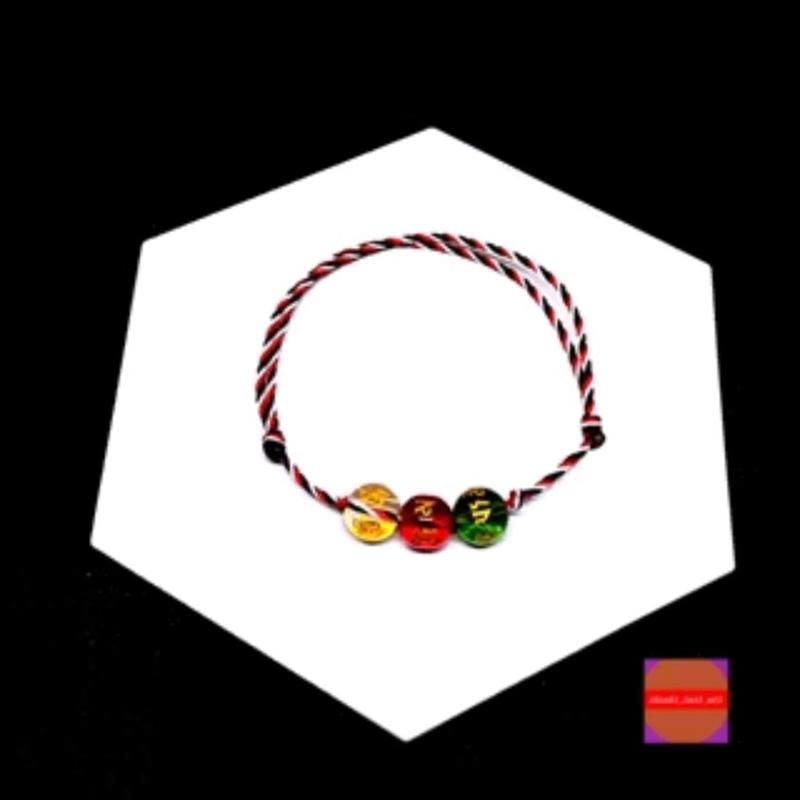 Gekang tridatu tiga batu mantra tibet Elegan Gelang Tali Bracelets Biru Kuning Benang 2