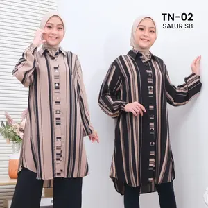 Trendid Tunik Rayon Premium TN-02 Atasan Wanita Lengan Karet LD110 LD120 Allsize Kemeja Baju Blouse Wanita