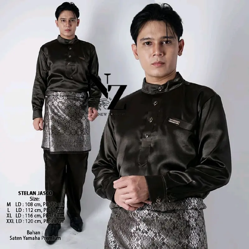 SETELAN TELUK BALANGA BAJU TANGAN MANSET DAN CELANA FREE SONGKET 4