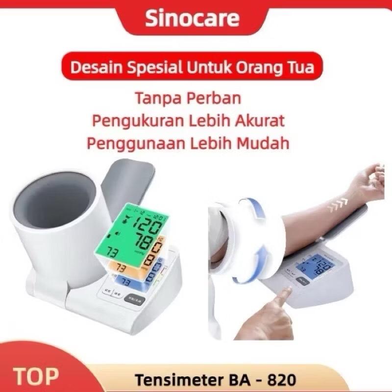 TENSIMETER DIGITAL SINOCARE BA-820 LAYAR LCD BESAR DAN FUNGSI MEMORI AKURAT Alat