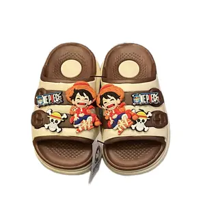 Sendal Slop Sol Tebal Jibbit Onepiece Terbaru Sendal Anak Laki Laki Casual Lucu 2025 dengan Desain Karakter One Piece