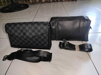 Product Review of Tas Selempang Pria Kulit Tas Tangan Clutch Bag Pria PRAHA BLACK hitam cowok from A**t S**n 3