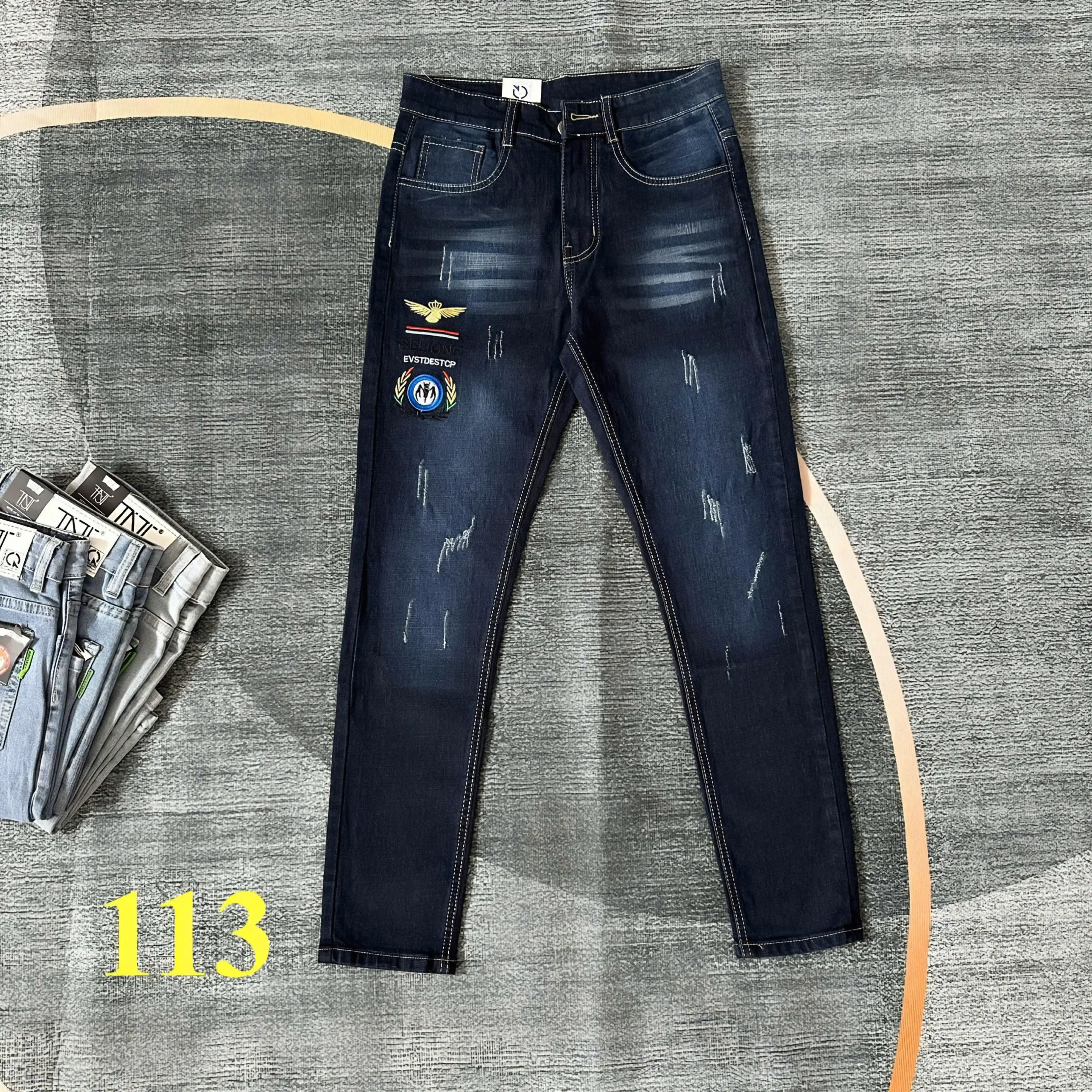 Quần Jean Dài  Form Slim Fit Co Giãn 4 chiều Phù Hợp Thời Trang Menswear Cotton Pants Có Túi quần  bò đen quần  jean nam quanjean nam hot