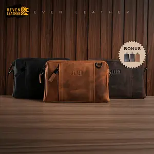 Tas Selempang Pria Kulit Sapi Asli Reven Oslo Multi Bag Model Terbaru Slingbag dan Handbag