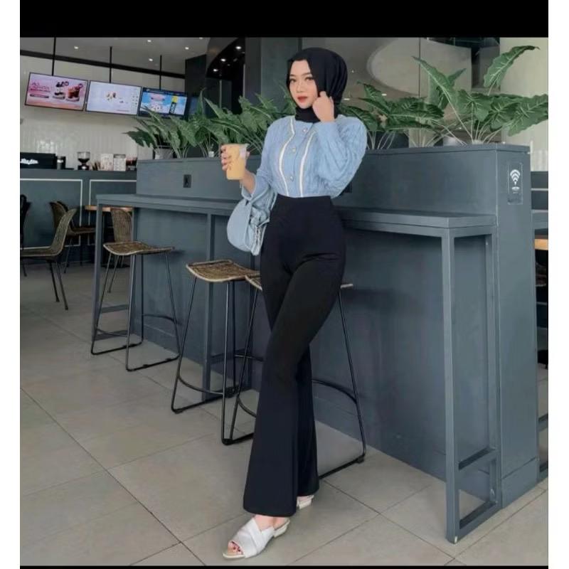Product Introduction of RAVEENA -  Flare Pants Higwaist Cutbray - Celana Panjang Wanita - Celana Wanita Terbaru -Celana Cutbray Wanita//Celana Wanita Kekinian//Celana Skuba//Celana Scuba 25