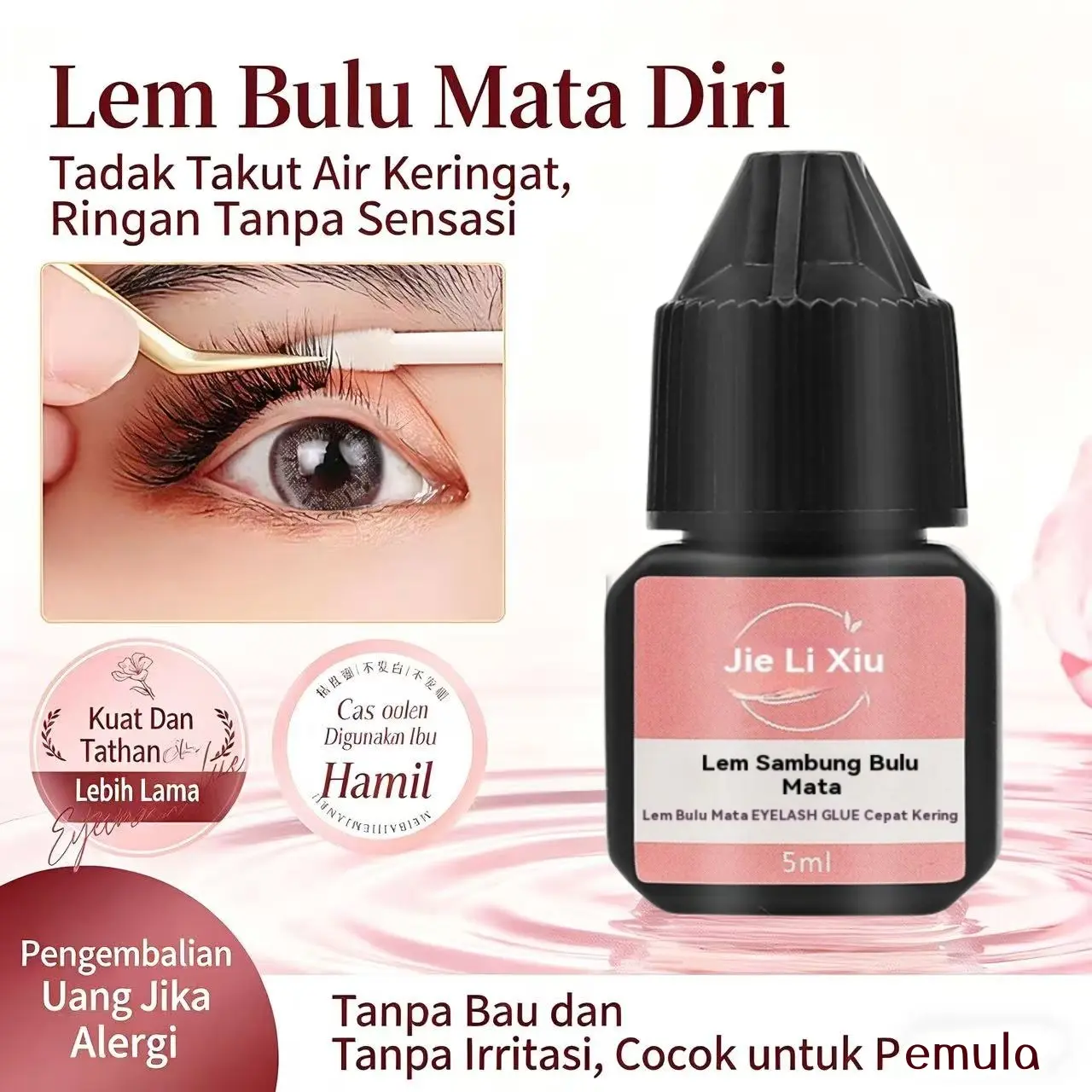 Lem bulu mata grafting self-lift tanpa iritasi, anti alergi, tidak pedih mata, membeku dalam 5 detik dan sangat lengket, khusus untuk lem bulu mata grafting