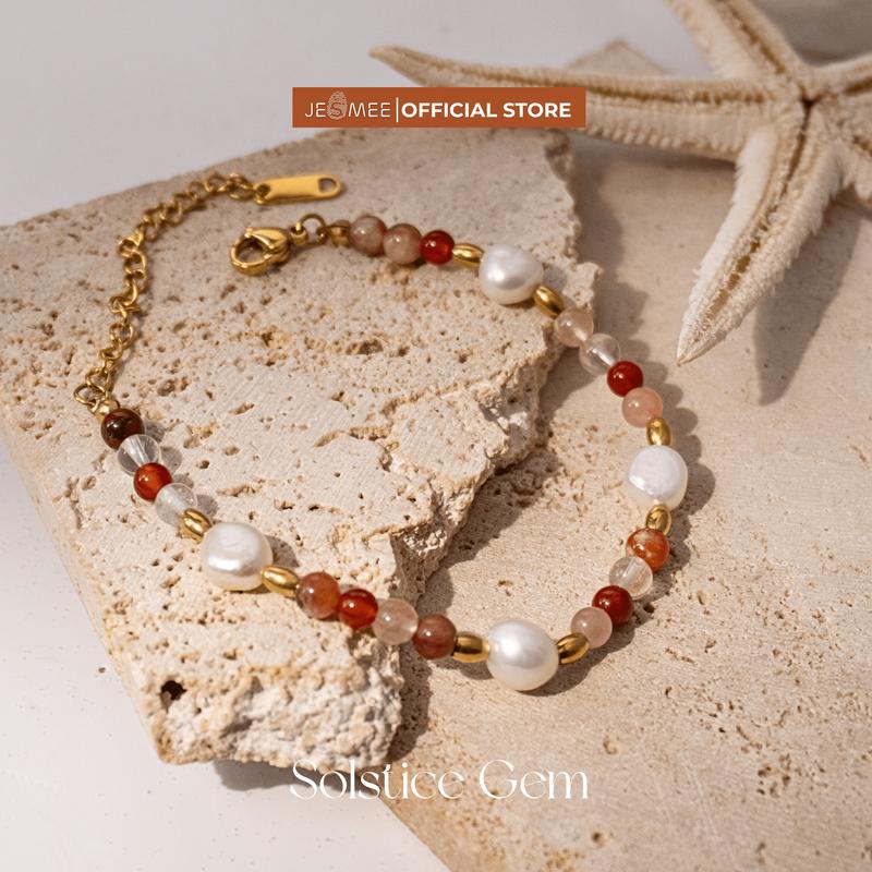 Vòng tay ngọc trai đá năng lượng tự nhiên Solstice Gem JESMEE - H5535