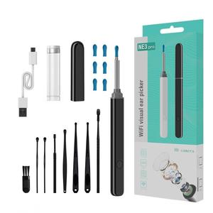 カメラ付きポータブル耳掃除器 1箱、6本の耳スプーンと8本の耳ワックス除去ツール付き、iOSとAndroid対応の耳掃除ツール