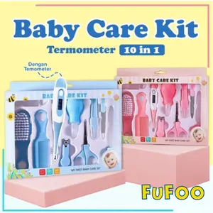 BABY CARE NAIL KIT SET Alat Perawatan Bayi 10in1 Termometer Sisir Gunting Bayi Hadiah Lahiran Newborn Gift COD