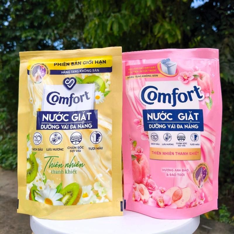 Combo mix màu ,mùi hương  5 bịch nước giặt duỡng vải đa năng COMFORT 120ml ,huơng thơm kiwi thanh khiết và hương đào tươi   giúp làm mềm vải lưu hương bền lâu quần áo thơm cả ngày dài