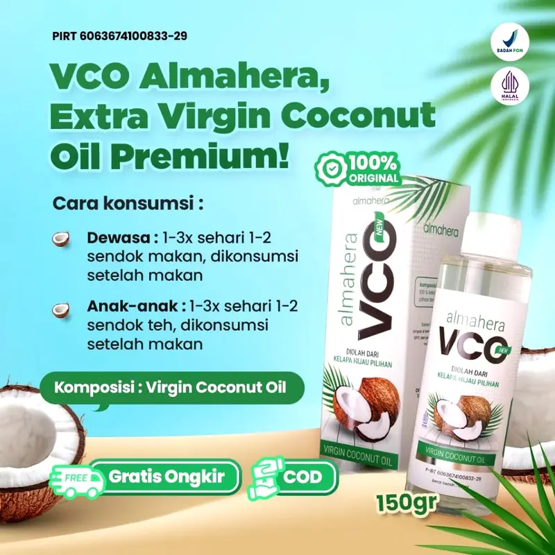 VCO Almahera 150 ml | Minyak Kelapa Murni Asli | Virgin Coconut Oil 3