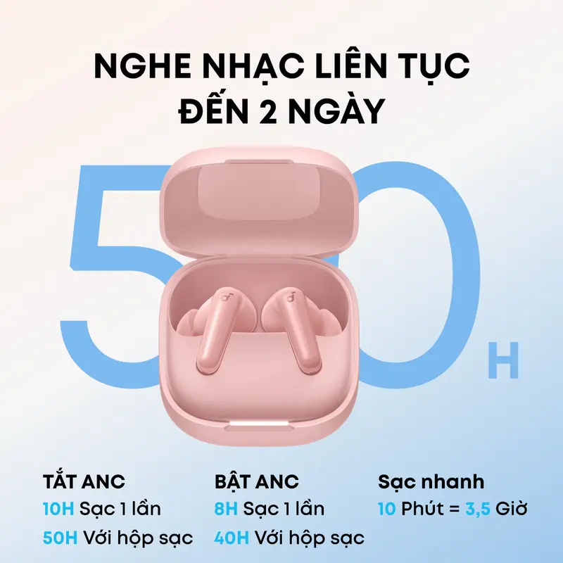 [KOC] Tai nghe bluetooth không dây chống ồn Soundcore R60i NC chống ồn ANC | 6 Mic đàm thoại AI| Dịch thuật| 50 giờ phát nhạc- Tai nghe không dây- Tai nghe bluetooth pin trâu- Bảo hành 18 tháng- Hàng chính hãng | BigBuy360 - bigbuy360.vn