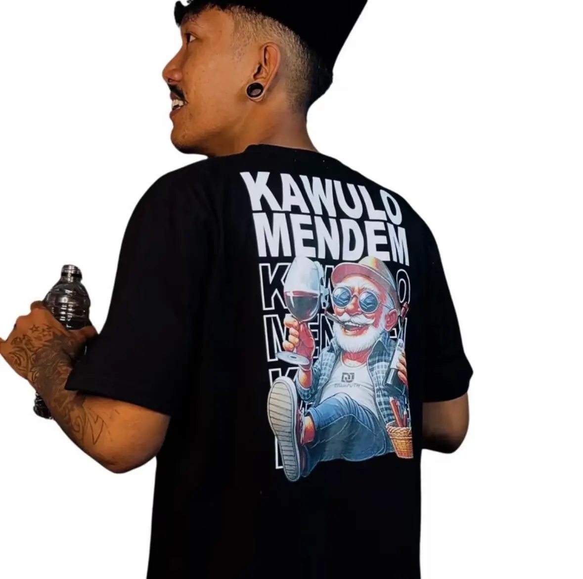 Baju Kaos Kawulo Mendem - Tshirt Premium Distro Free Sticker Cotton Combed 24s