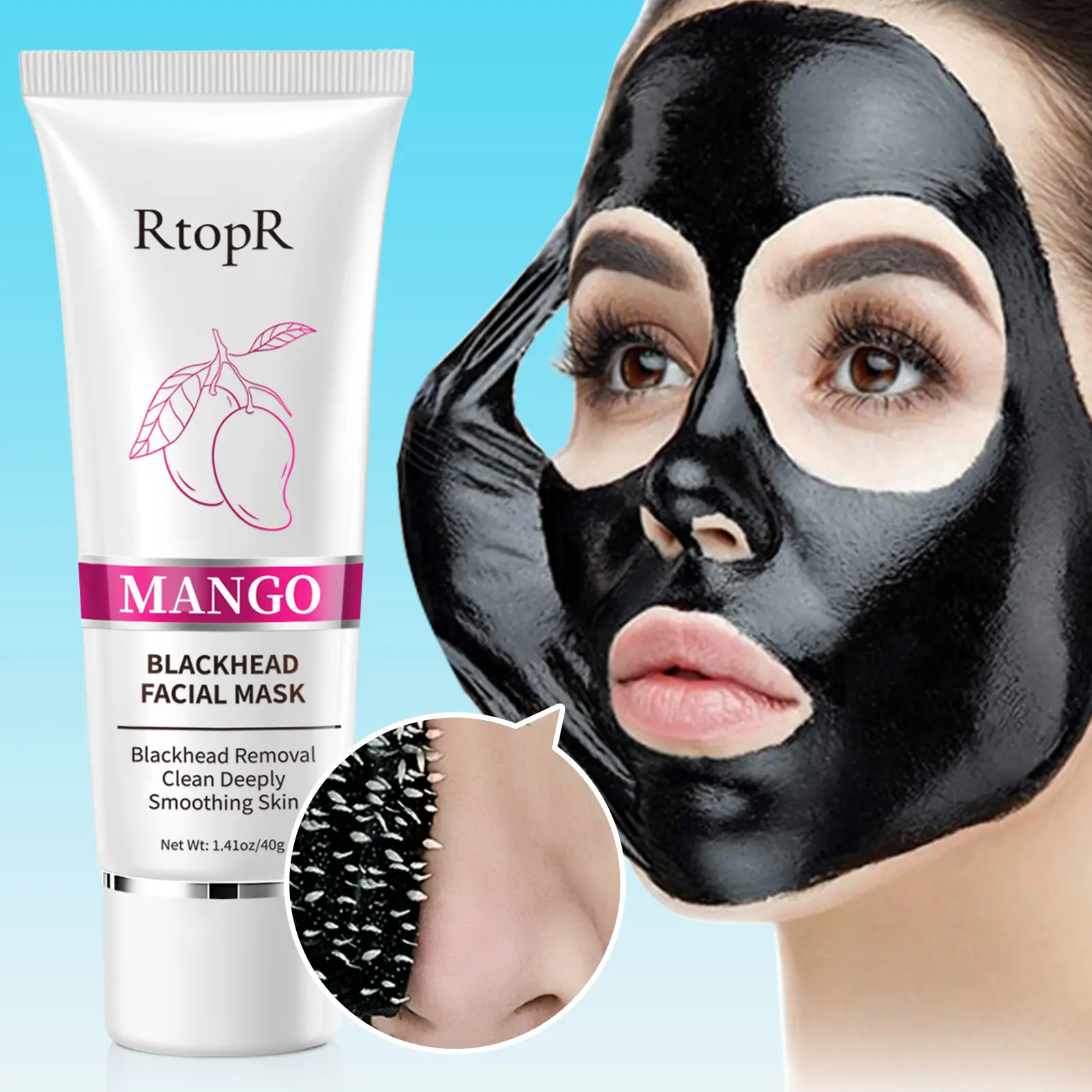 RtopR【31RM-10RM】Mango Blackhead Remove / Peel Off Mask/ Kawalan Minyak / Membersihkan /40g Kulit Kering Semua Jenis Kulit semua jenis kulit  hidung/Skincare Masker Face