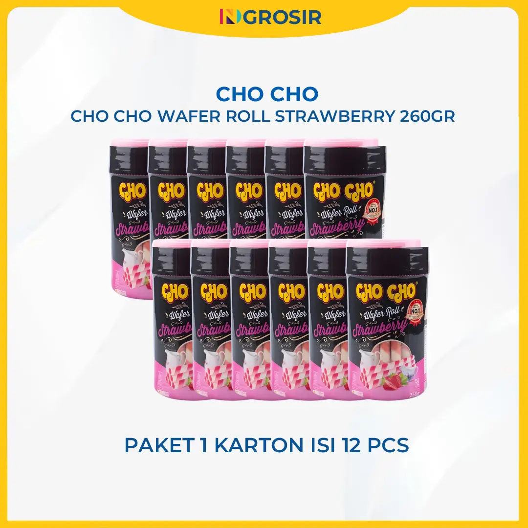 Cho cho Wafer Roll Strawberry 260GR 1 Karton