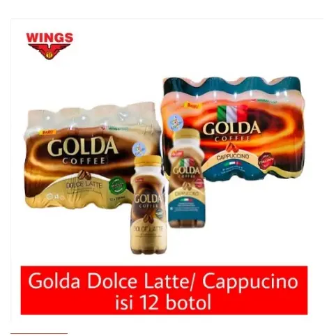 GOLDA COFFEE / KOPI SIAP MINUM / 1 PACK ISI 12 BOTOL / 200ML Latte Minuman Gula Vanilla Susu Kaleng 3