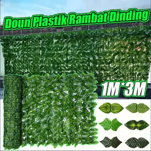 Plastik Dinding Rumput Buatan/1M*3M/Daun Rambat Sintetis/Daun Pagar Roll Artificial Hias/Tanaman Hias Sintetis/Daun Hias/Daun palsu/Rumput Hias/Tanaman Hiasan Daun/Daun Rambat Dinding