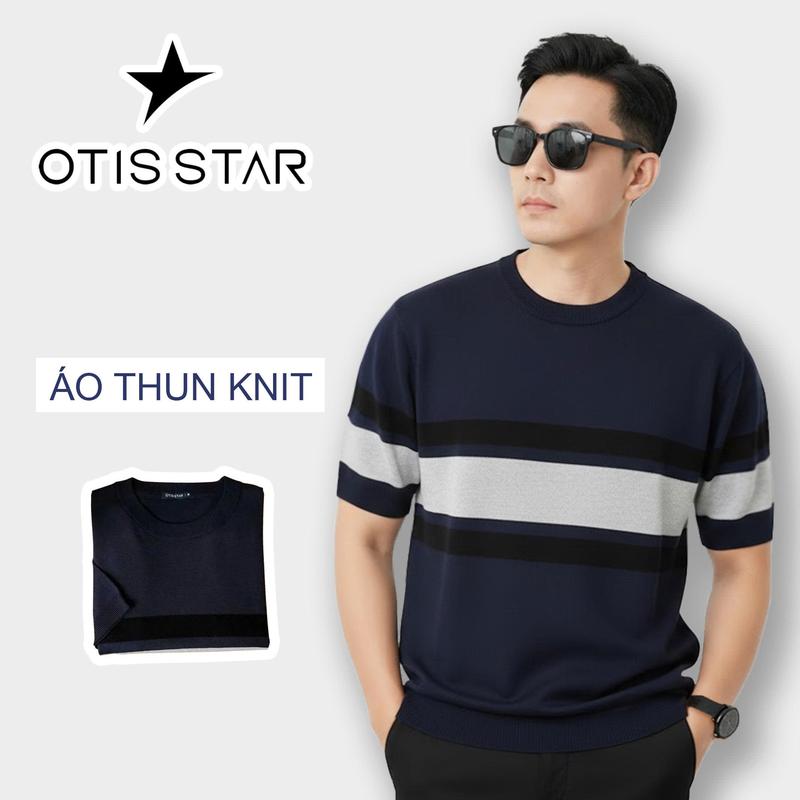  Áo thun Len dệt kim chất len mềm mịn thoáng mát phối màu classic sang trọng OTIS STAR Ventor 