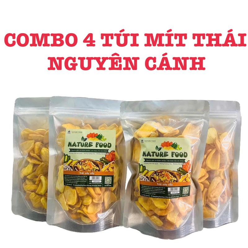 Combo 4 túi 200gr túi mít Thái nguyên cánh sấy giòn ngon ngọt NATURE FOOD