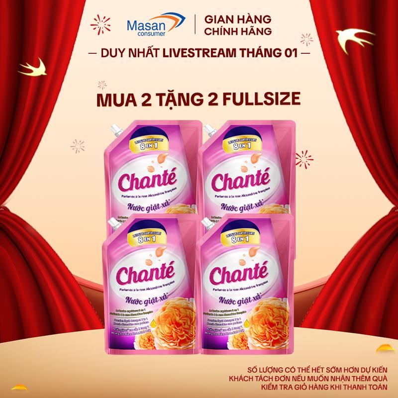 MUA 2 TẶNG 2 Combo 4 Nước giặt xả cao cấp 8 trong 1 Chanté túi x 3.05kg