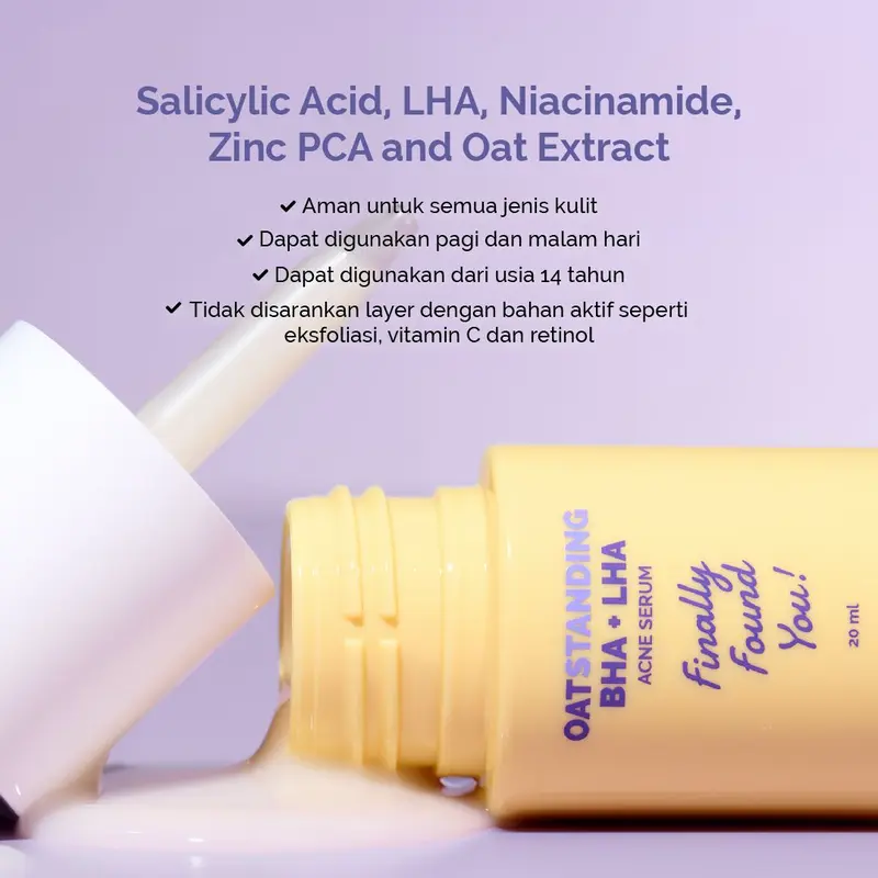 Finally Found You! OATSTANDING BHA + LHA Acne Serum - Serum untuk Merawat Kulit dan Melawan Bakteri Jerawat 20ml 2