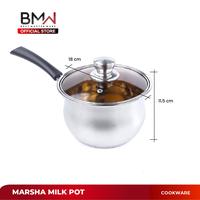 Gambar Panci Susu Stainless Steel Panci Milk Pot Tutup Kaca Tebal 18CM - 18CM dari BMW Kitchenware Kota Administrasi Jakarta Barat 5 Tokopedia