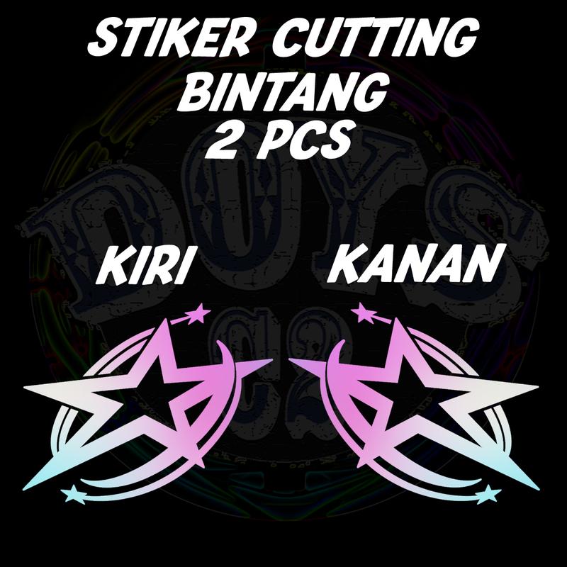 2 PCS STIKER BINTANG 1 SET KIRI KANAN KEREN MURAH Motorcycle Sepeda 0