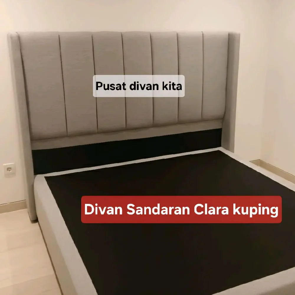 DIVAN MASUK/FLAT + SANDARAN CLARA KUPING (KAIN SUEDE, KANVAS, OSCAR) #Pusatdivankita  Bed Ranjang