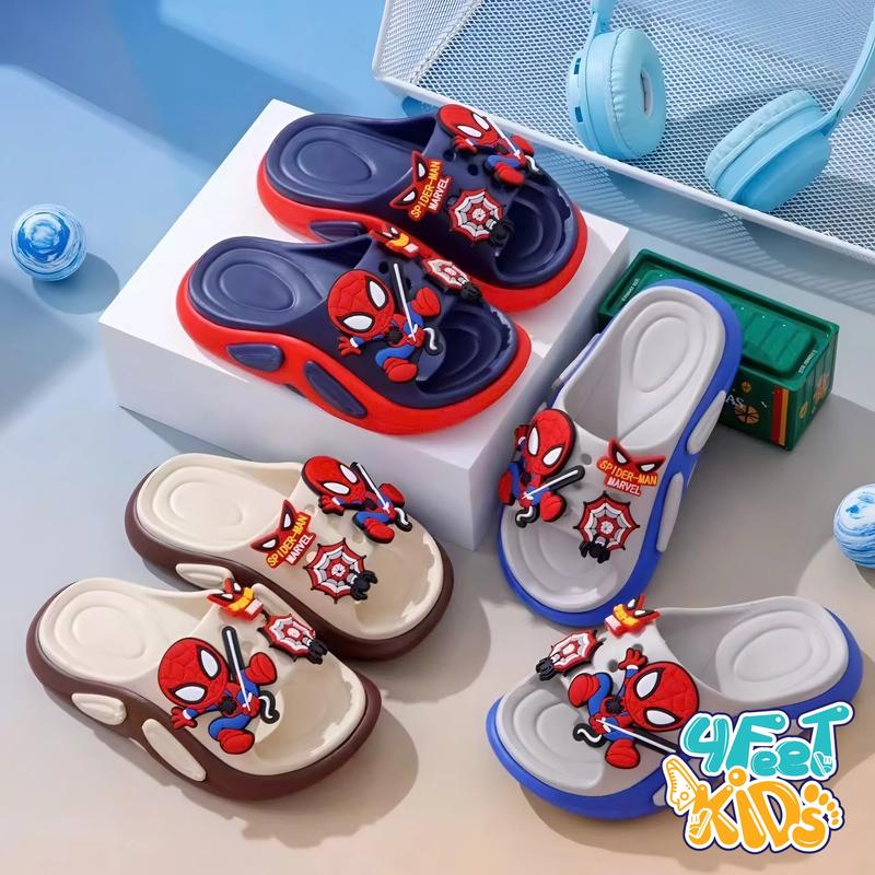 Dép lê họa tiết nhện anh hùng B001-79 đế cao 2.5cm chất liệu nhựa EVA nhẹ 3 màu chống trượt size 24-35 cho bé thoải mái và an toàn