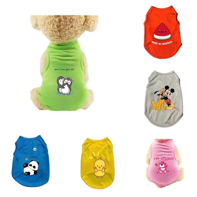 Combo áo 4 áo ba lỗ cho chó mèo vải mát thiết kế Quin Quin ( vải thun mát mẻ) 300g-20kg