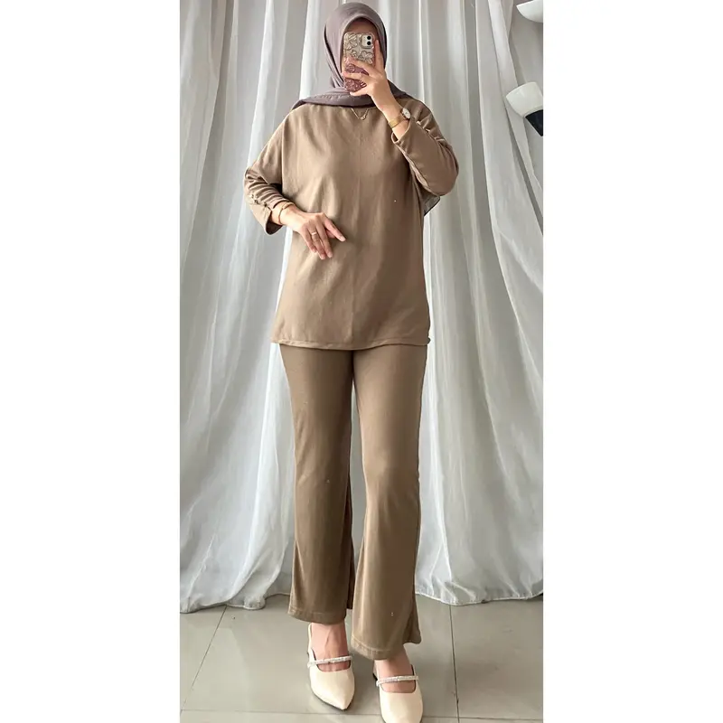 SET SONYA BATTWING TOP KNITT | SETELAN WANITA TERBARU FULL KNITT VARIASI LENGAN KANCING 2