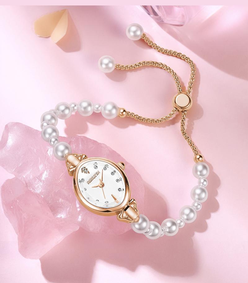 Product Introduction of REBIRTH Jam Tangan Wanita Gelang Anti Air Original Korea Elgant Model Tali Mutiara Jam Tangan Cewek   REL0136 14