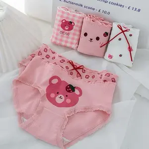 12Pcs CD Celana Dalam Wanita CS034 Motif Lucu Katun Cewek Spandex Dewasa