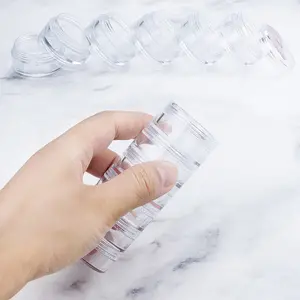 Round Clear Plastic Jars with Round Top Lids for Creams, Stackable Cosmetic Containers with Screw Lids Labels Lotions, Powders