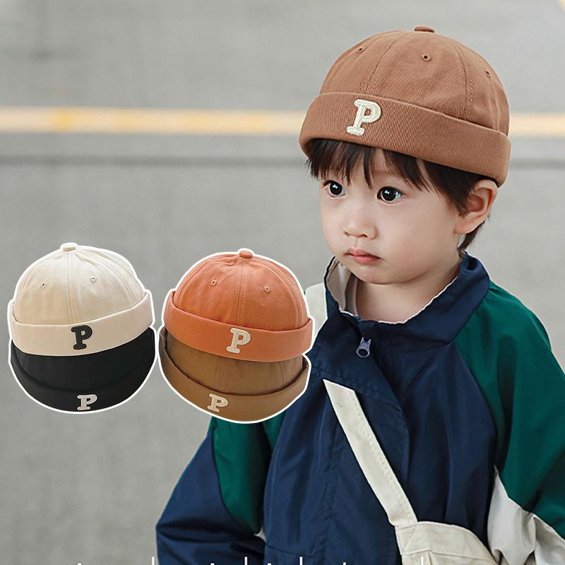 Mũ Dưa Trẻ Em Thời Trang Màu Trơn Mũ Lái Xe Không Vành Phong Cách Hàn Quốc Thích Hợp Cho Bé Gái Và Bé Trai Mũ Đầu Lâu Mũ Đầu Lâu Cho Bé Mũ Hip Hop Có Thiết Kế Chữ Cái